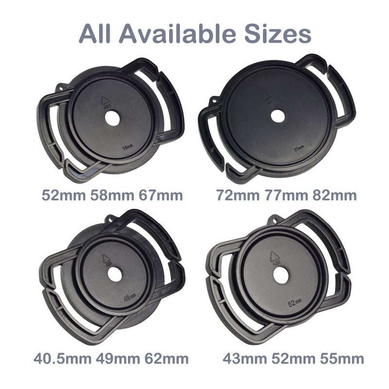 FoRapid Camera Buckle Lens Cap Holder Keeper for Canon Nikon Sony Olympus Fujifilm Pentax Panasonic Sigma DSLR/SLR/Evil Camera Lens Cap-Black ABS Plastic (72mm 77mm 82mm) - Image 3